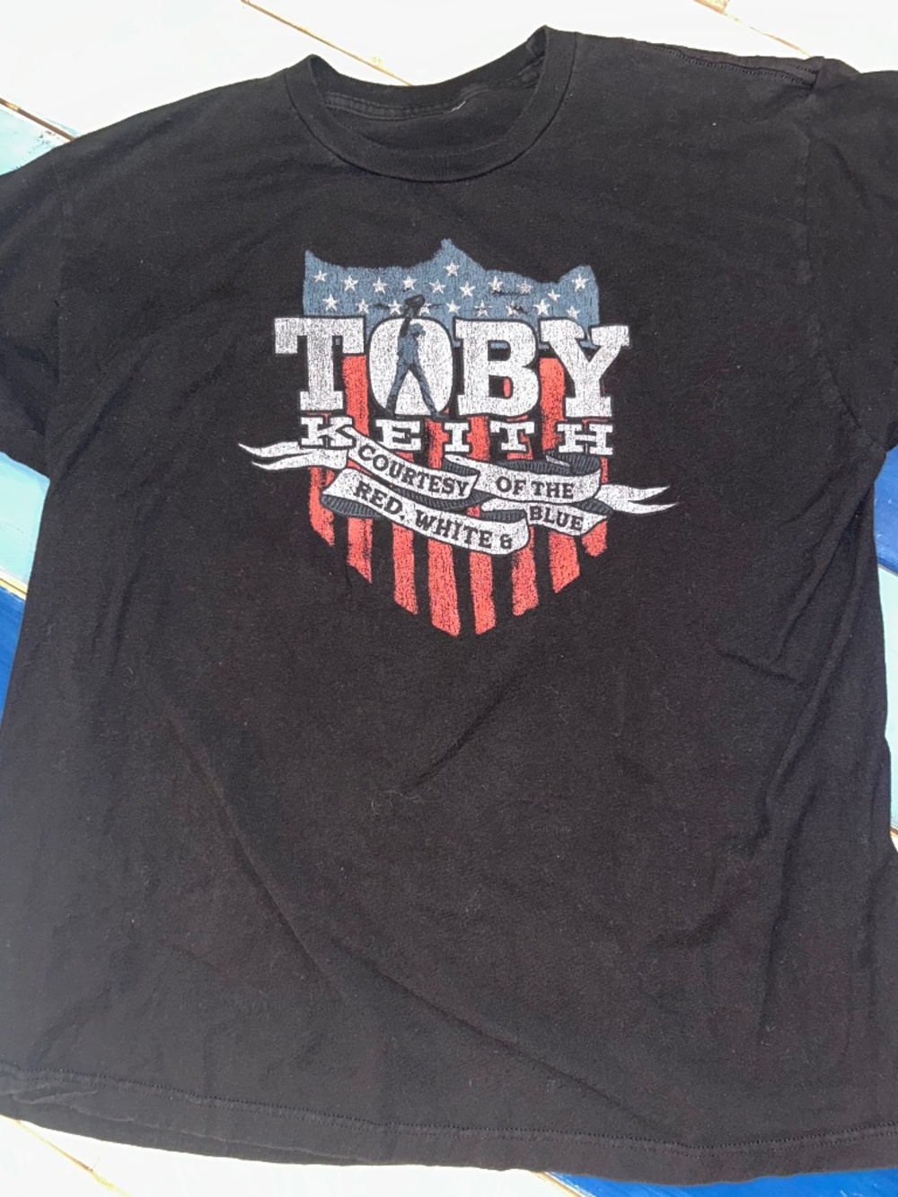Toby Keith Black Graphic T Shirt Mens XL Country Music Red White Blue Tee